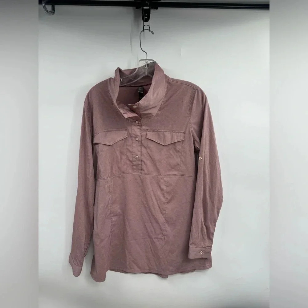 Mountain Hard Wear Citypass Long Sleeve Popover Shirt Medium Women Stripe